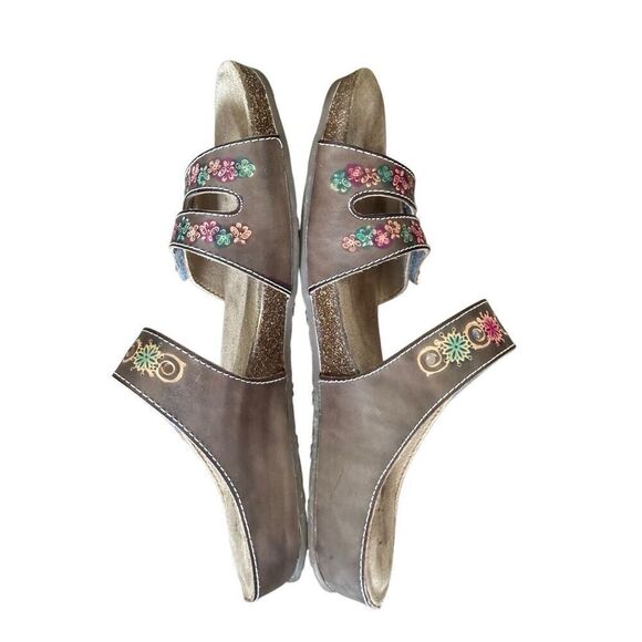 L’Artiste Spring Step Freesia Hand Painted Adjustable Sandals Size 40 US 9 - Picture 5 of 11